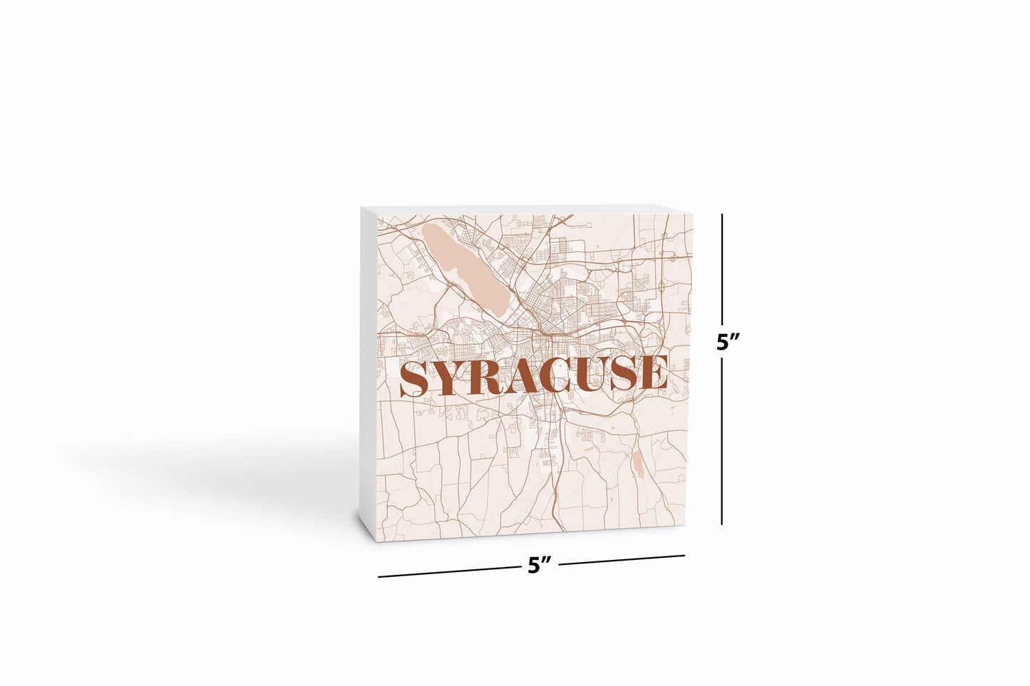 Modern Minimalist New York Syracuse Map | Wood Block | Eaches | Min 4