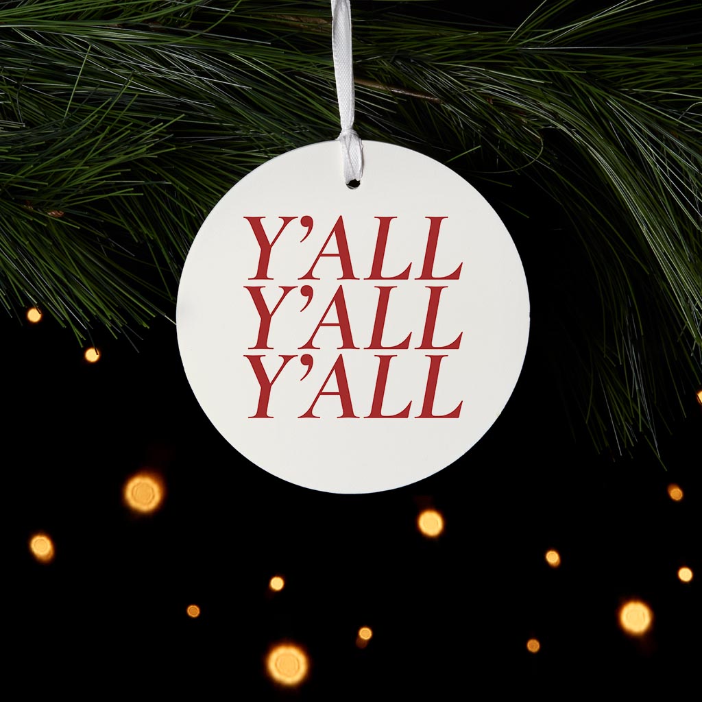 Modern Minimalist Texas Colors Yall | Wood Ornament | Eaches | Min 6
