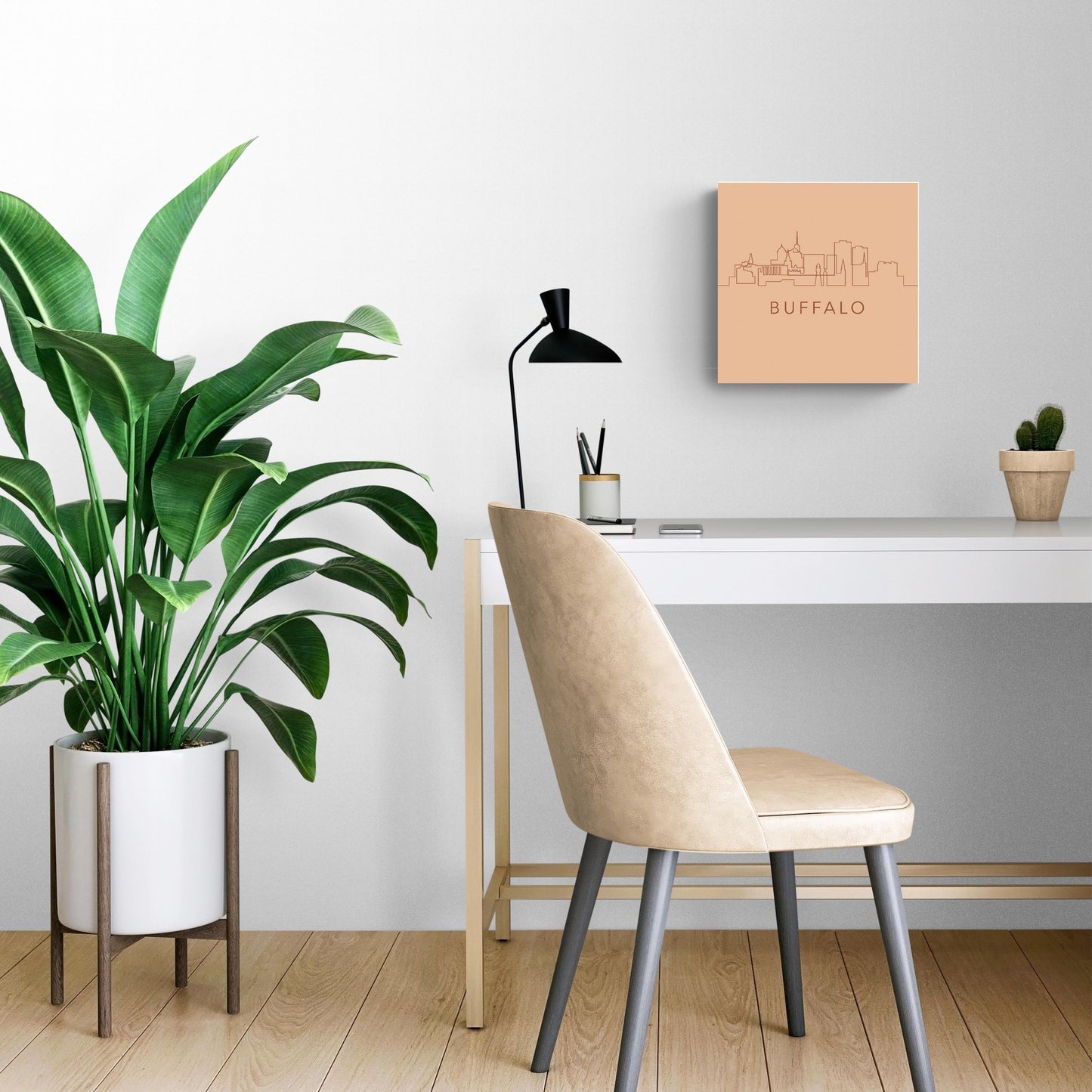 Modern Minimalistic New York Buffalo Skyline | Wood Sign | Eaches | Min 2