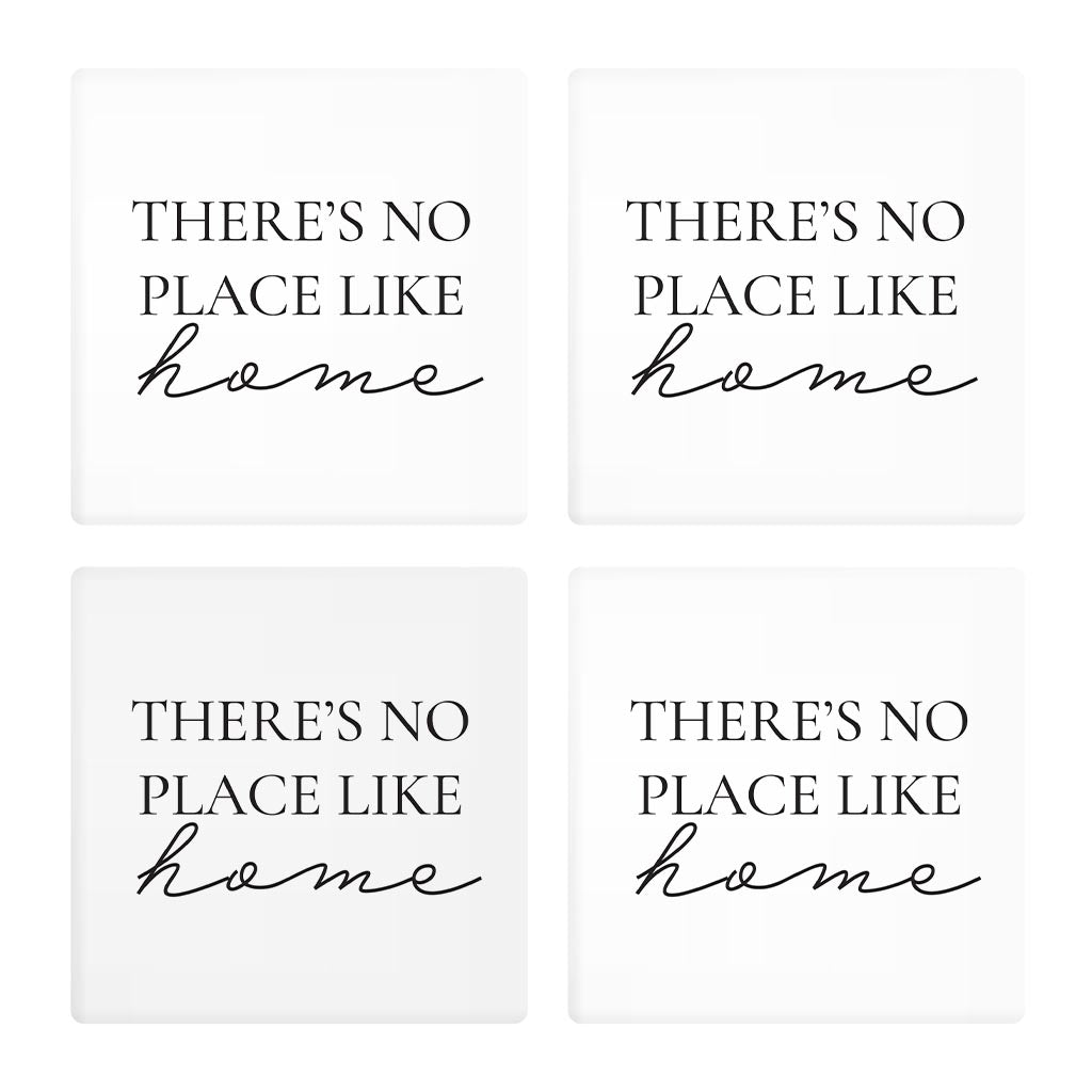 Minimalist B&W Kansas No Place Like Home | Absorbent Coasters | Set of 4 | Min 2