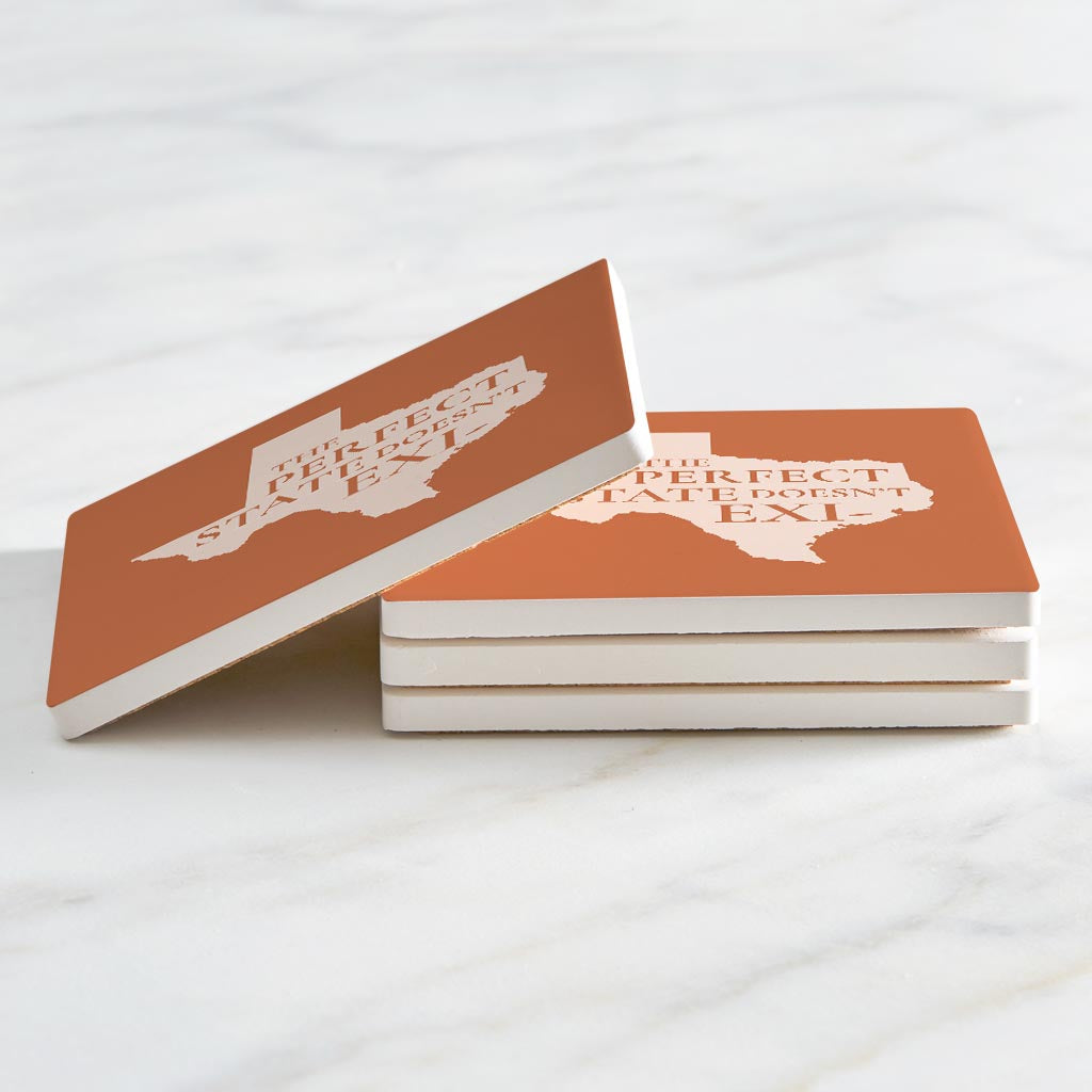 Modern Minimalist Texas The Perfect State Doesnt Exi | Absorbent Coasters | Set of 4 | Min 2