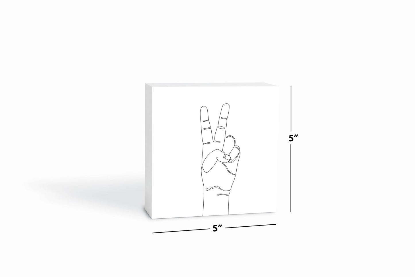 Peace Hand Sign Line Drawing| Wood Block | Eaches | Min 4