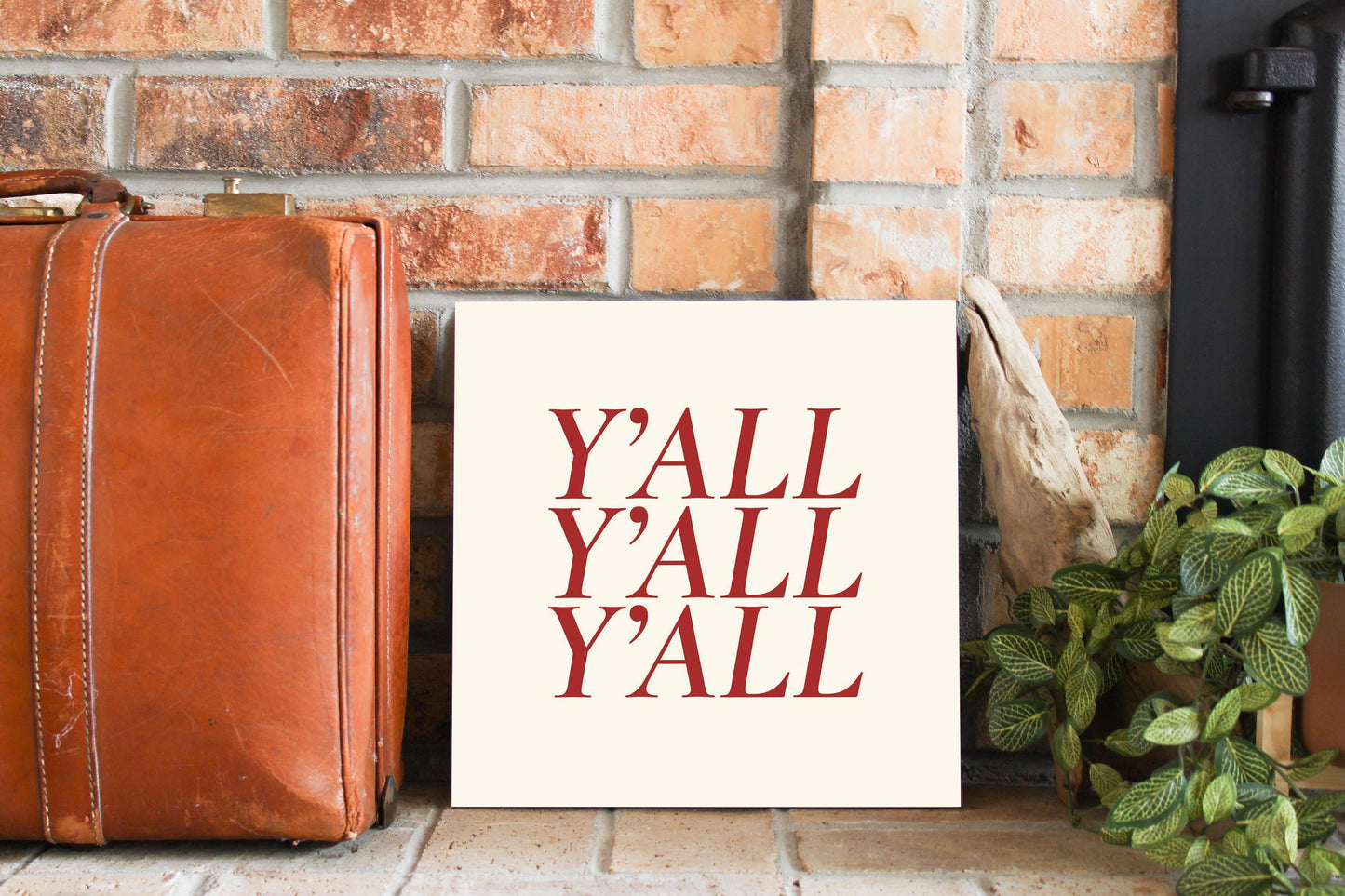 Modern Minimalist Texas Colors Yall | Wood Sign | Eaches | Min 2