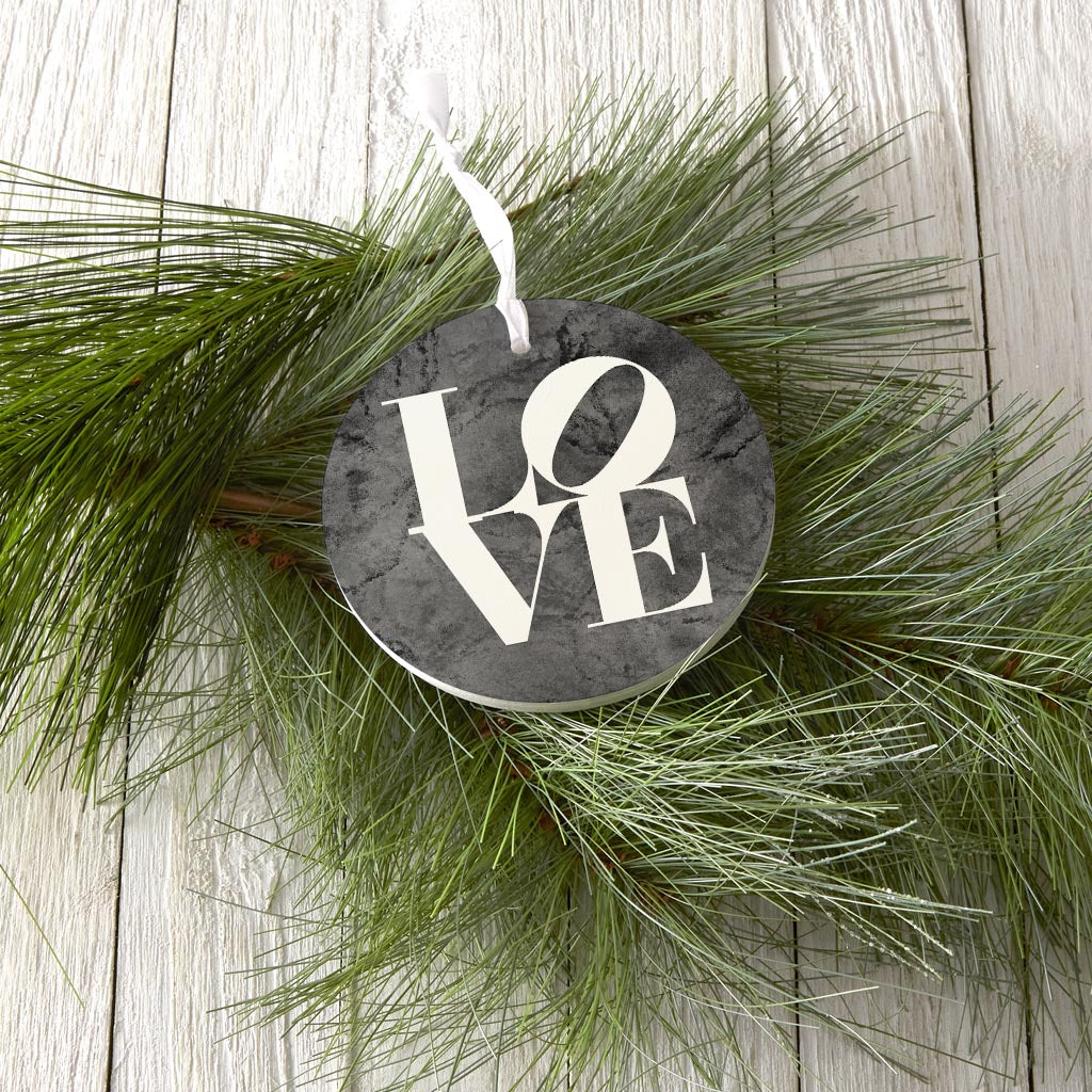 Minimalistic B&W Pennsylvania Love Dark| Wood Ornament | Eaches | Min 6