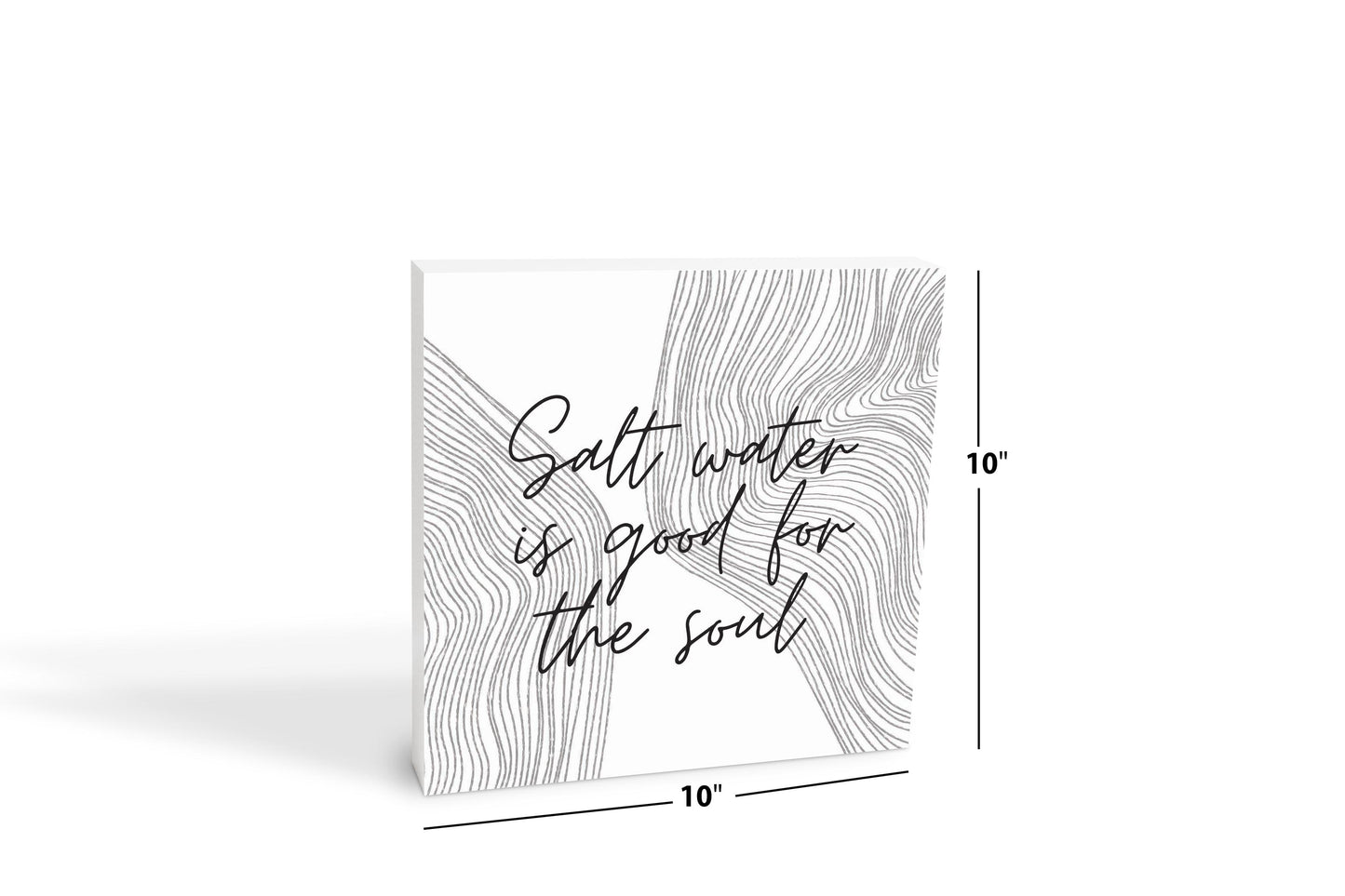Minimalistic B&W Cape Cod Salt Water | Wood Block | Eaches | Min 2