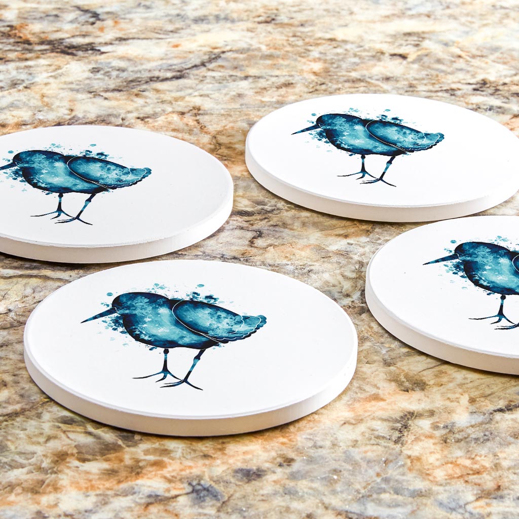 New England Water Color Sand Piper | Absorbent Coasters | Set of 4 | Min 2