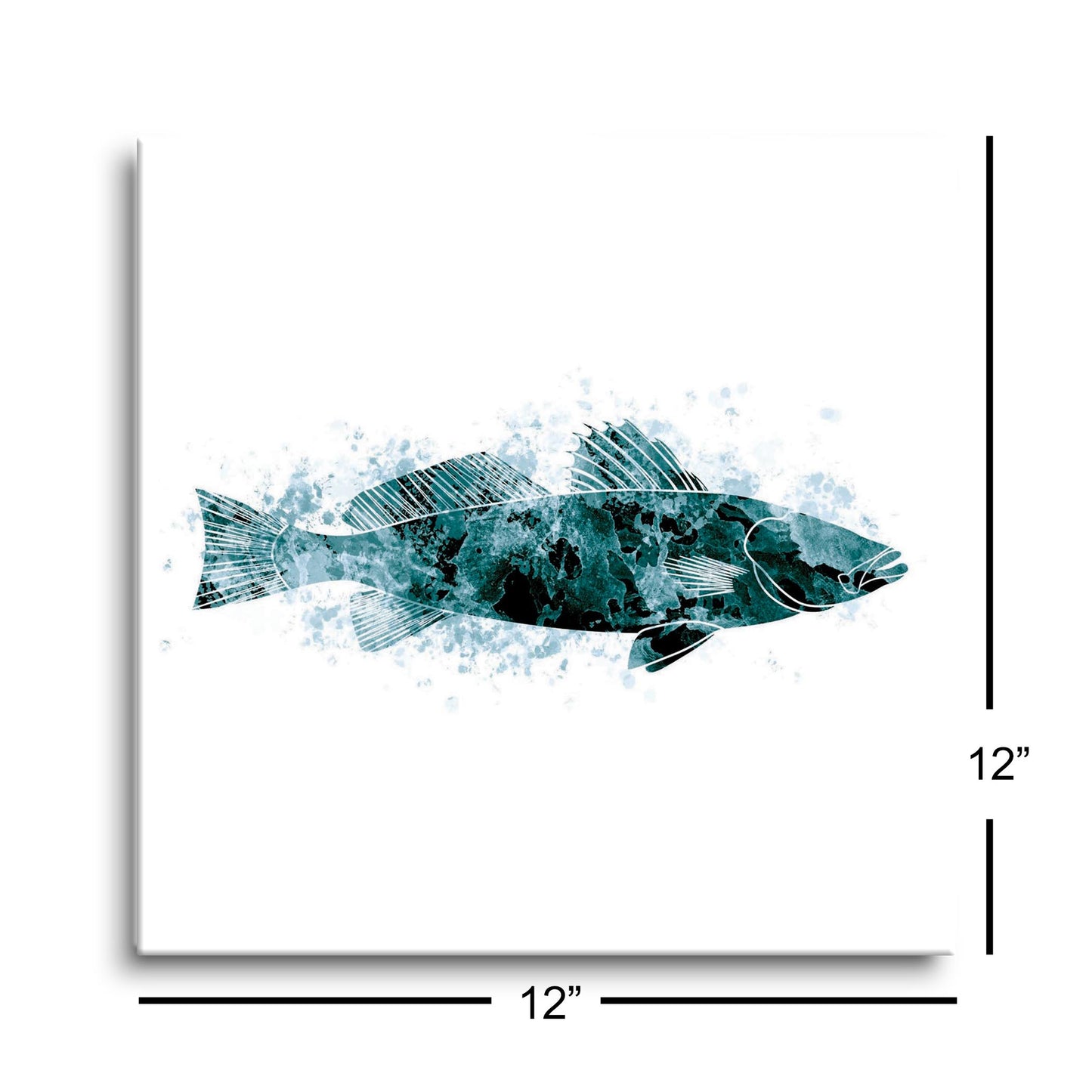 Blue White Water Color Speckled Trout | Hi-Def Glass Art | Eaches | Min 1
