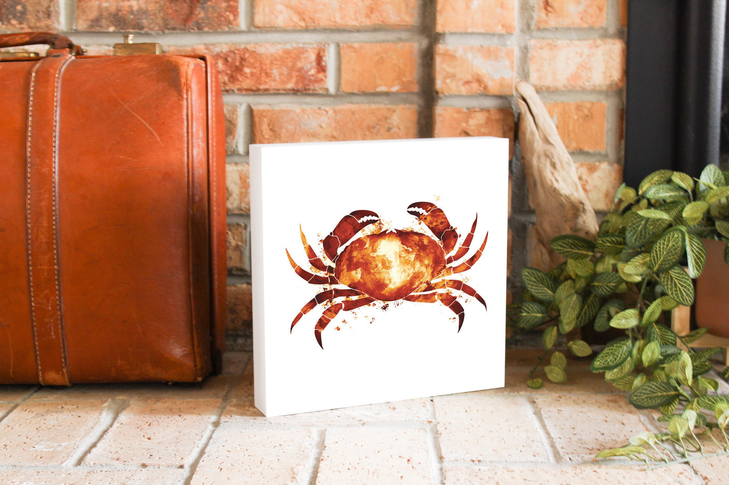 East Coast Water Color Crab | Wood Block | Eaches | Min 2