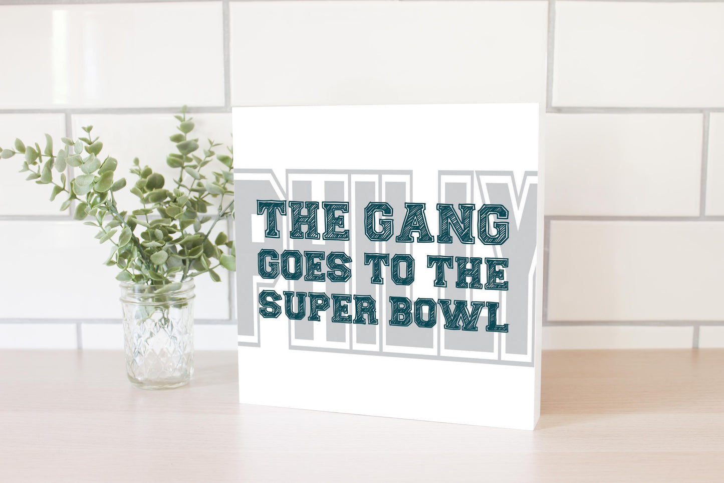 Modern Minimalist Pennsylvania Super Bowl Gang | Wood Block | Eaches | Min 2