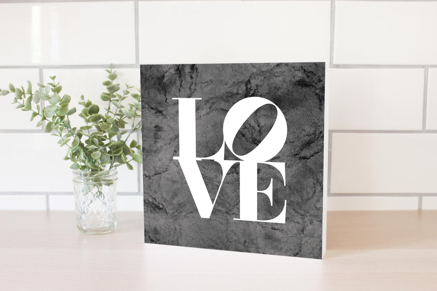 Minimalistic B&W Pennsylvania Love Dark | Wood Block | Eaches | Min 2