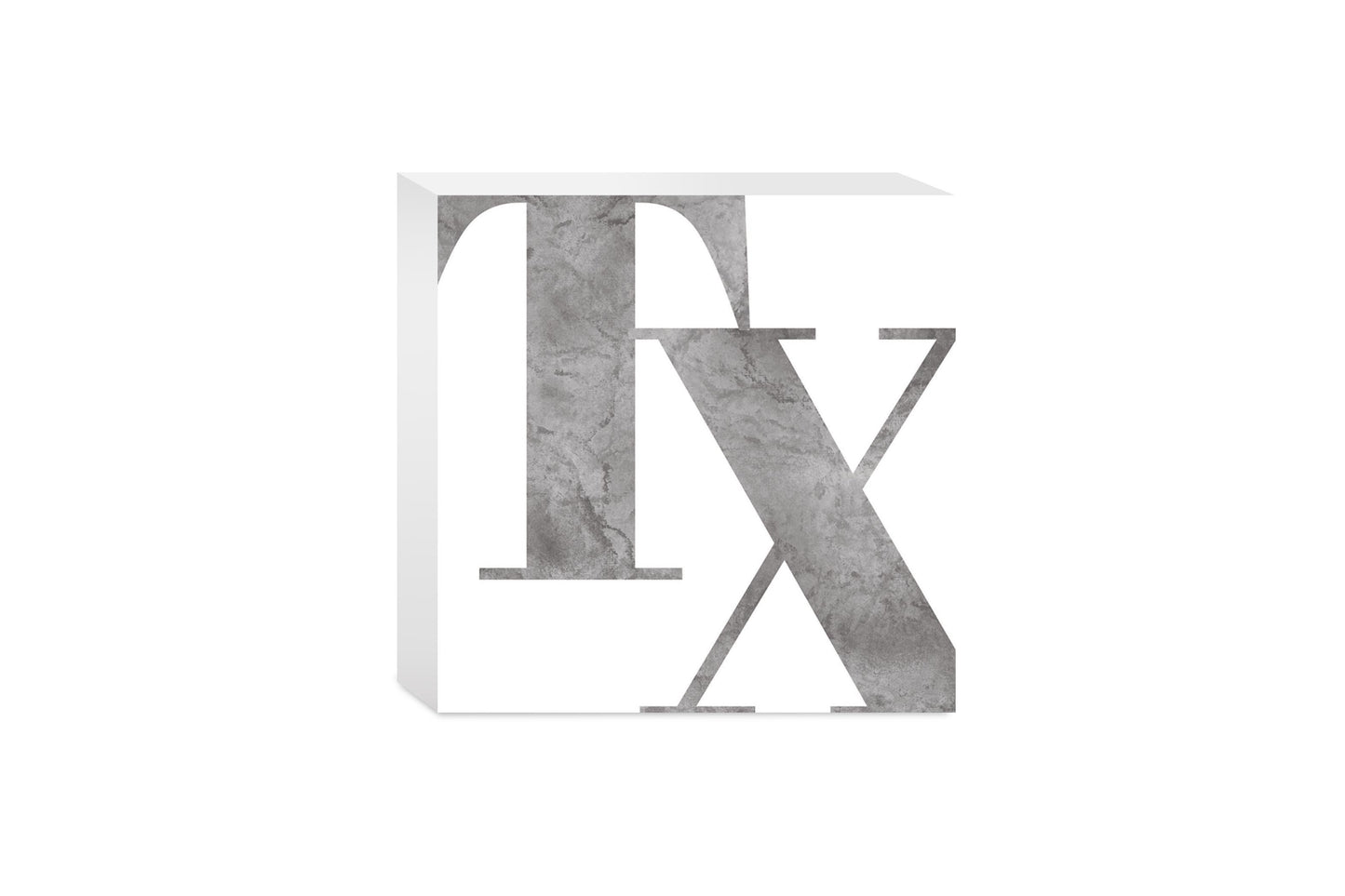Modern White Texas Initials | Wood Block | Eaches | Min 4