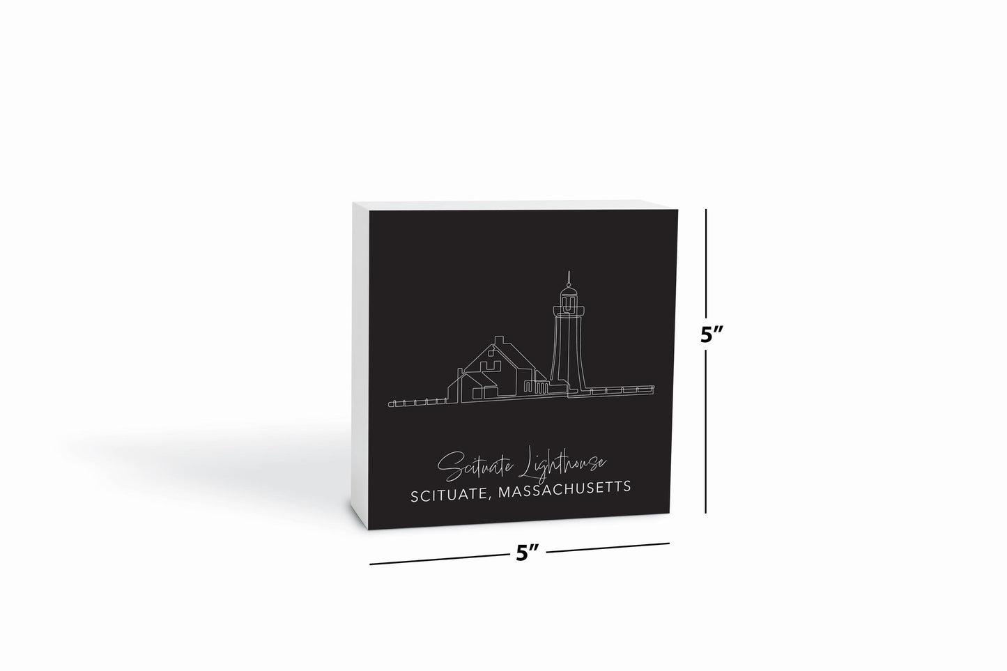 Black Scituate Lighthouse| Wood Block | Eaches | Min 4