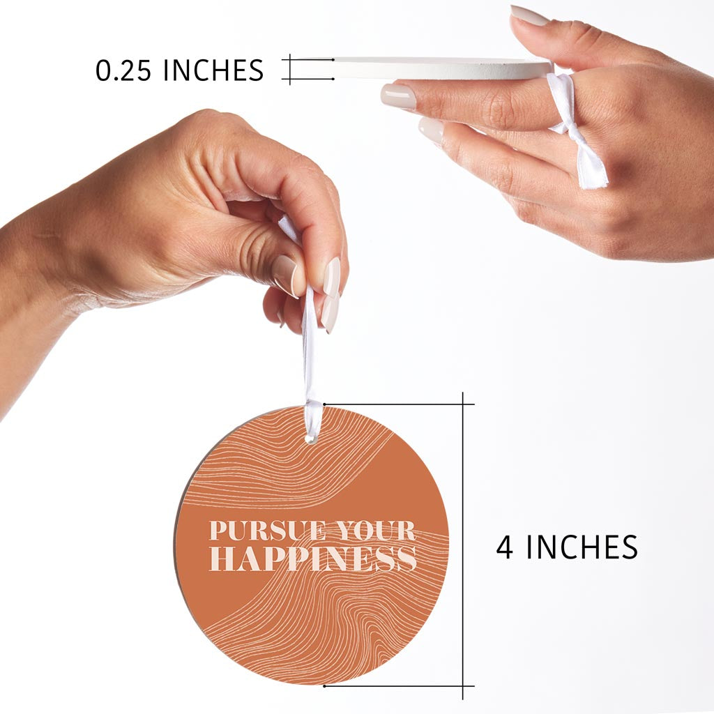 Modern Minimalist Pennsylvania Happiness Quip| Wood Ornament | Eaches | Min 6