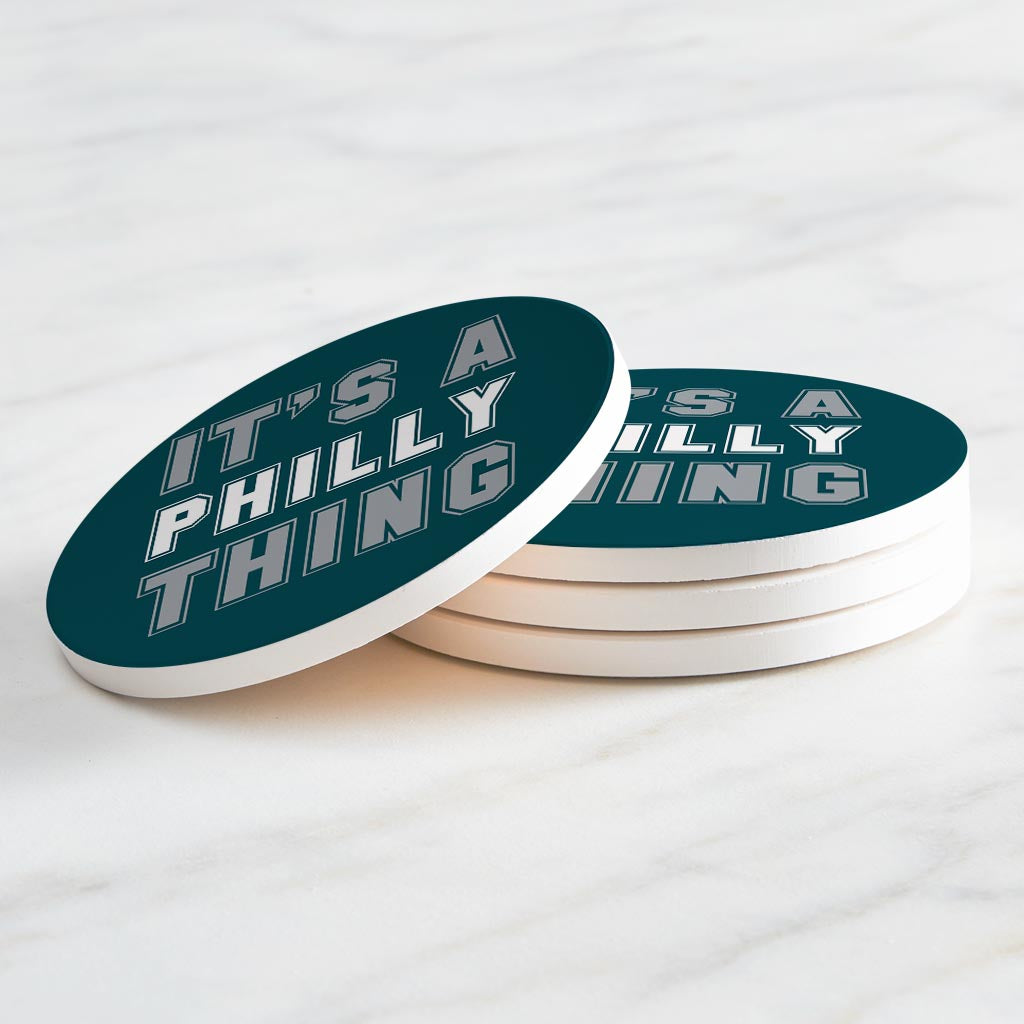 Modern Minimalist Pennsylvania Philly Thing | Absorbent Coasters | Set of 4 | Min 2