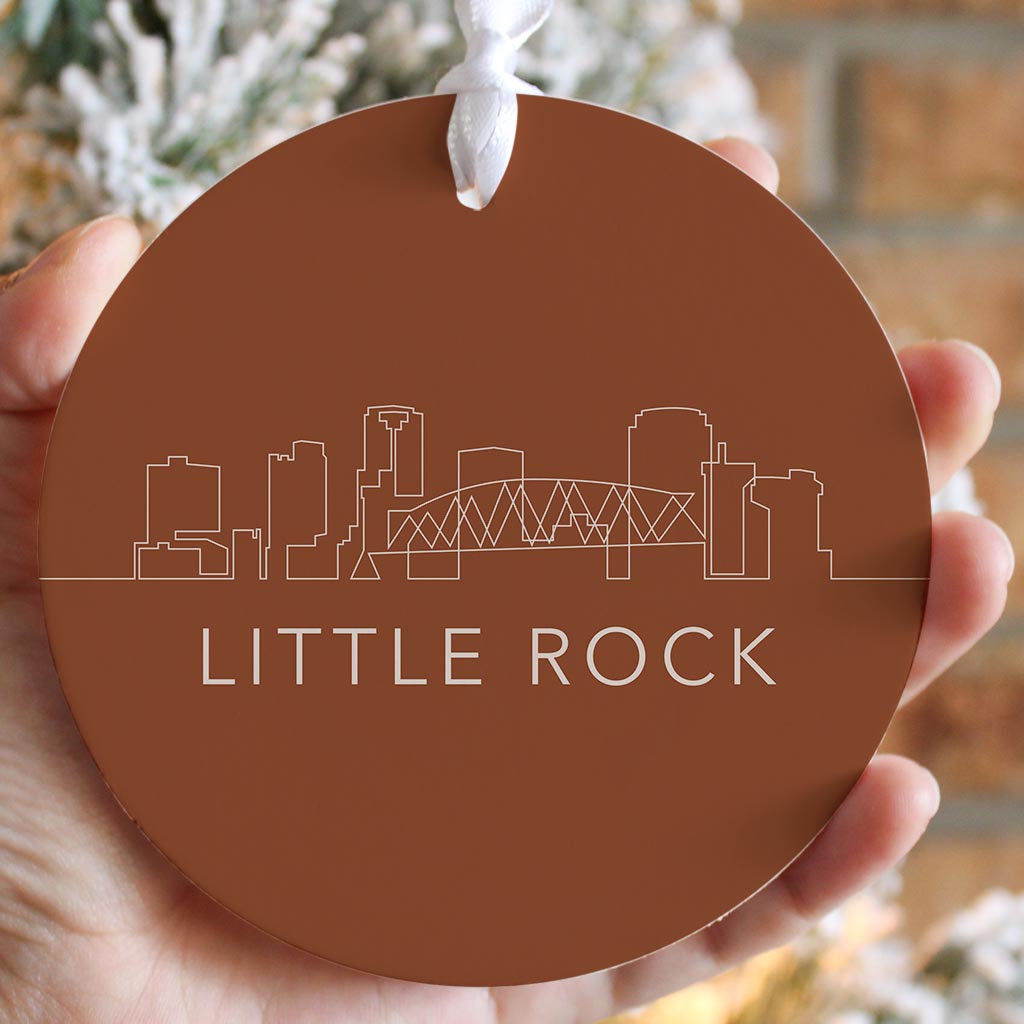 Modern Minimalist Arkansas Little Rock Skyline| Wood Ornament | Eaches | Min 6