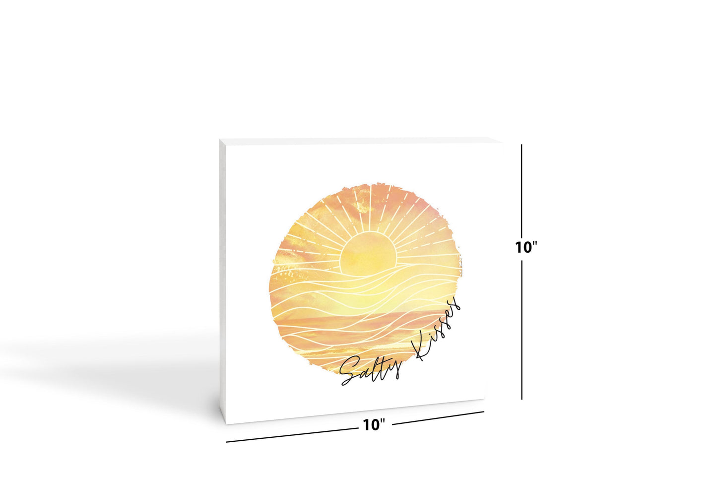 Salty Kisses Orange Art | Wood Block | Eaches | Min 2