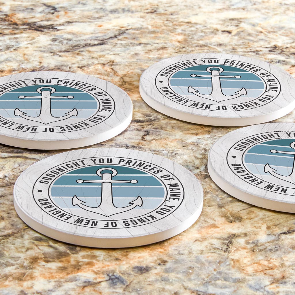 New England Anchor Saying | Absorbent Coasters | Set of 4 | Min 2