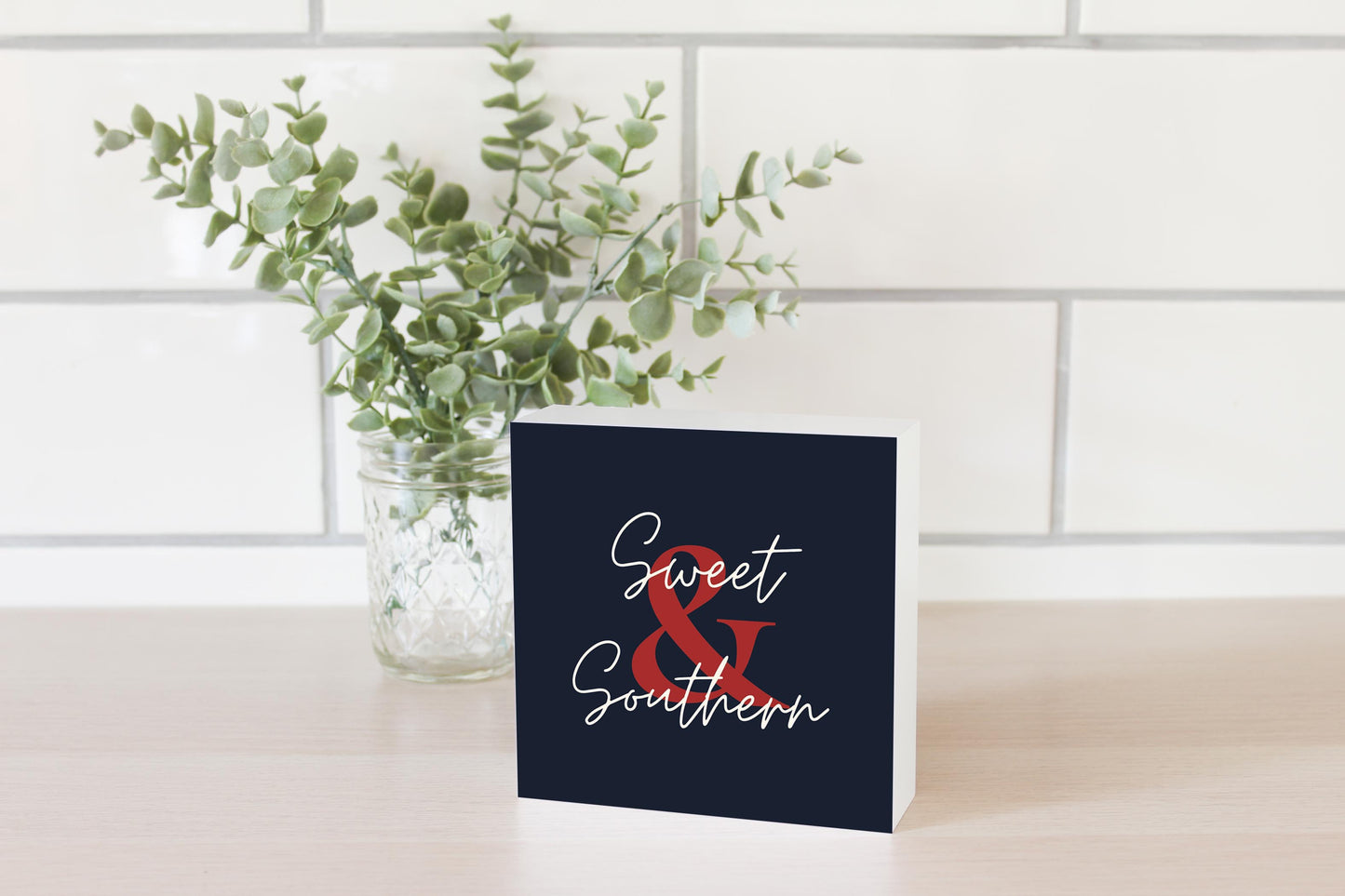 Modern Minimalist Texas Colors Sweet Southern | Wood Block | Eaches | Min 4