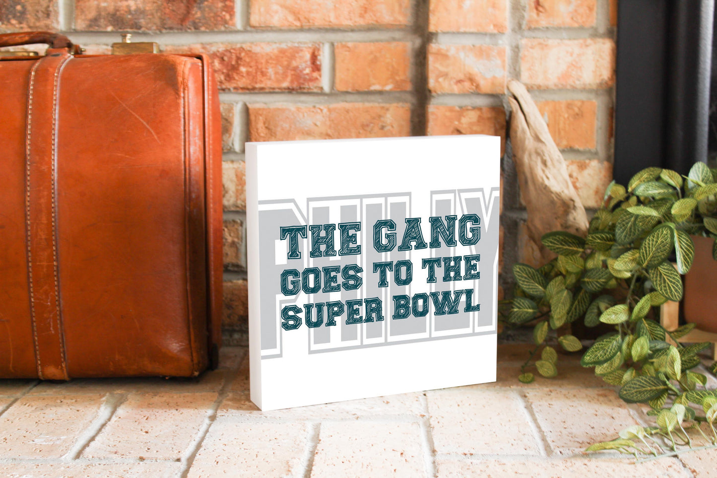 Modern Minimalist Pennsylvania Super Bowl Gang | Wood Block | Eaches | Min 2