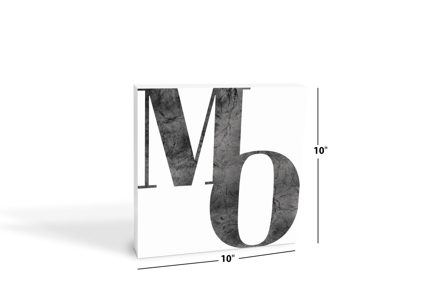 Minimalist B&W Missouri White Initials | Wood Block | Eaches | Min 2