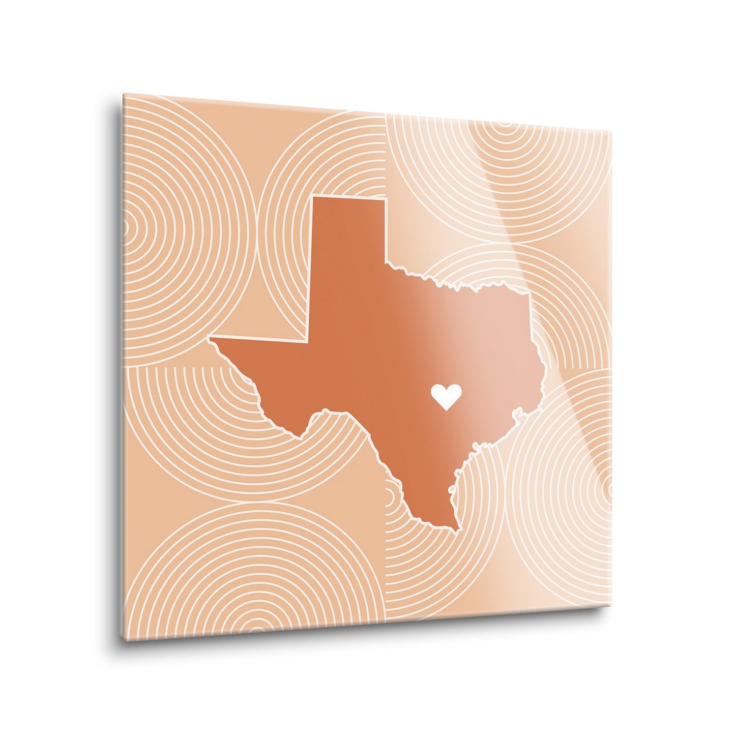 Modern Minimalist Texas Austin Heart | Hi-Def Glass Art | Eaches | Min 2