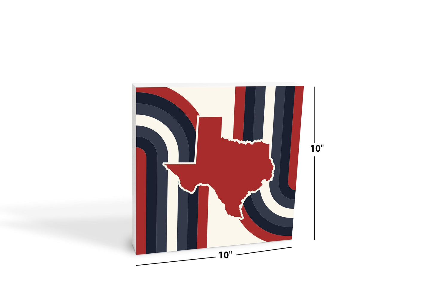 Modern Minimalist Texas Colors Retro Shape | Wood Block | Eaches | Min 2