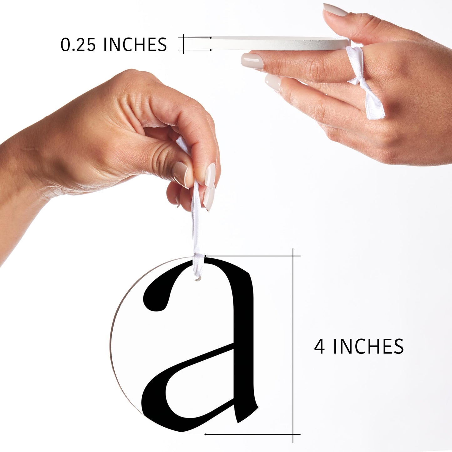 Minimalist Monogram A| Wood Ornament | Eaches | Min 6