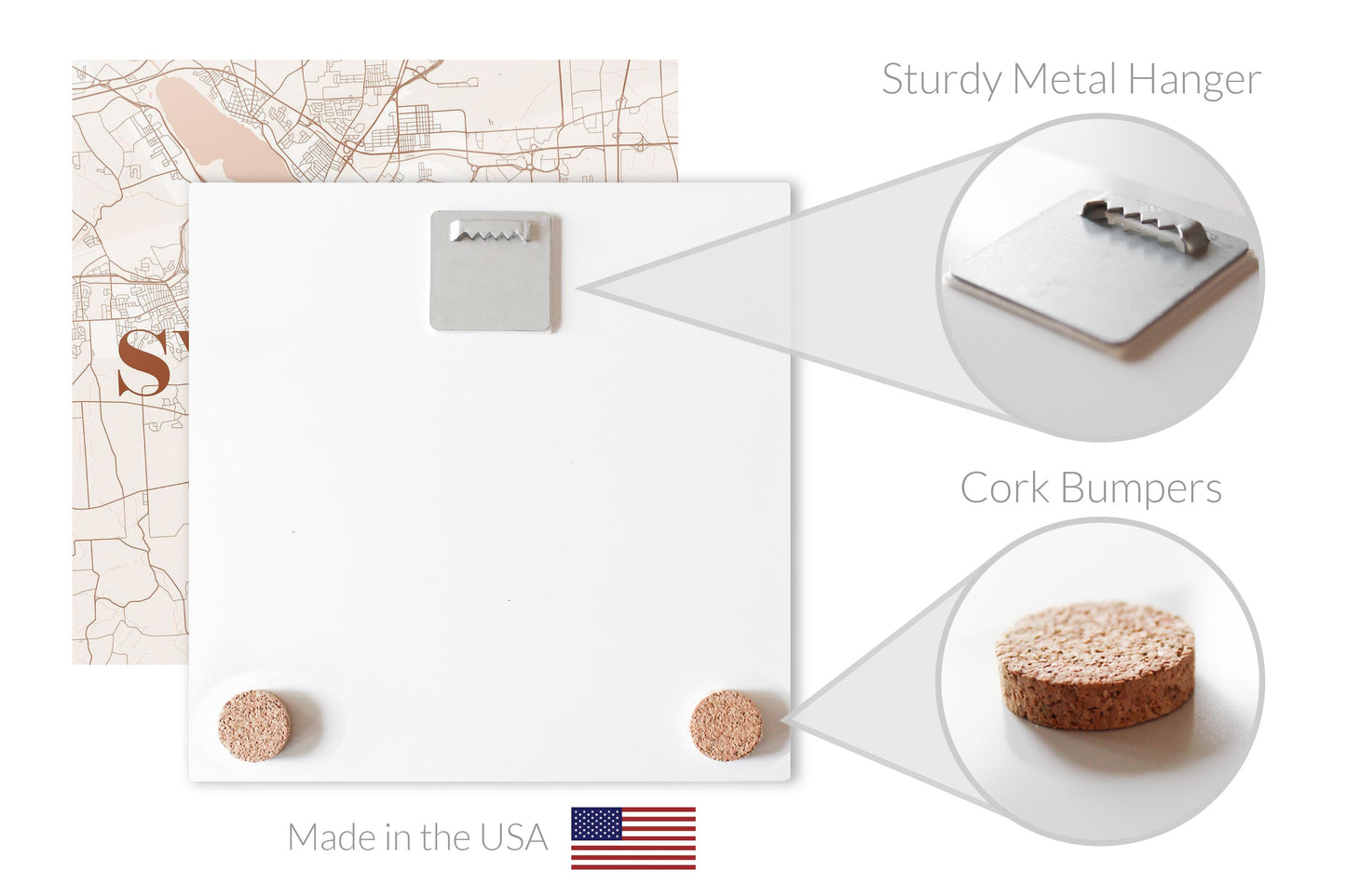 Modern Minimalist New York Syracuse Map | Hi-Def Glass Art | Eaches | Min 1