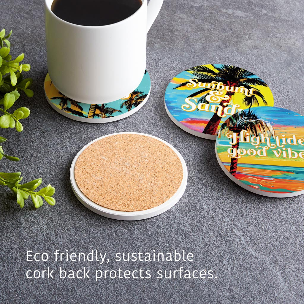 Bright Florida Palm Trees| Absorbent Coasters | Set of 4 | Min 2