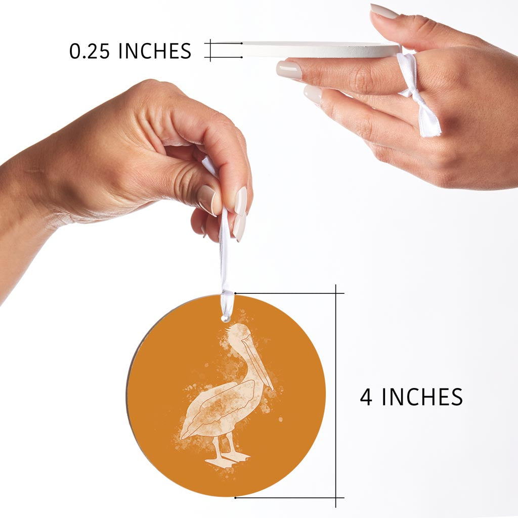 Modern Minimalist Louisiana Pelican Water Color| Wood Ornament | Eaches | Min 6