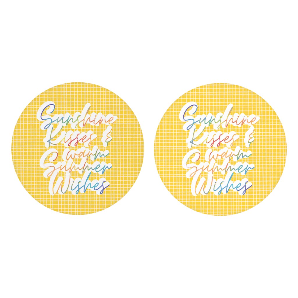 Sunshine Kisses Warm Summer Wishes| Absorbent Car Coasters | Set of 2 | Min 4