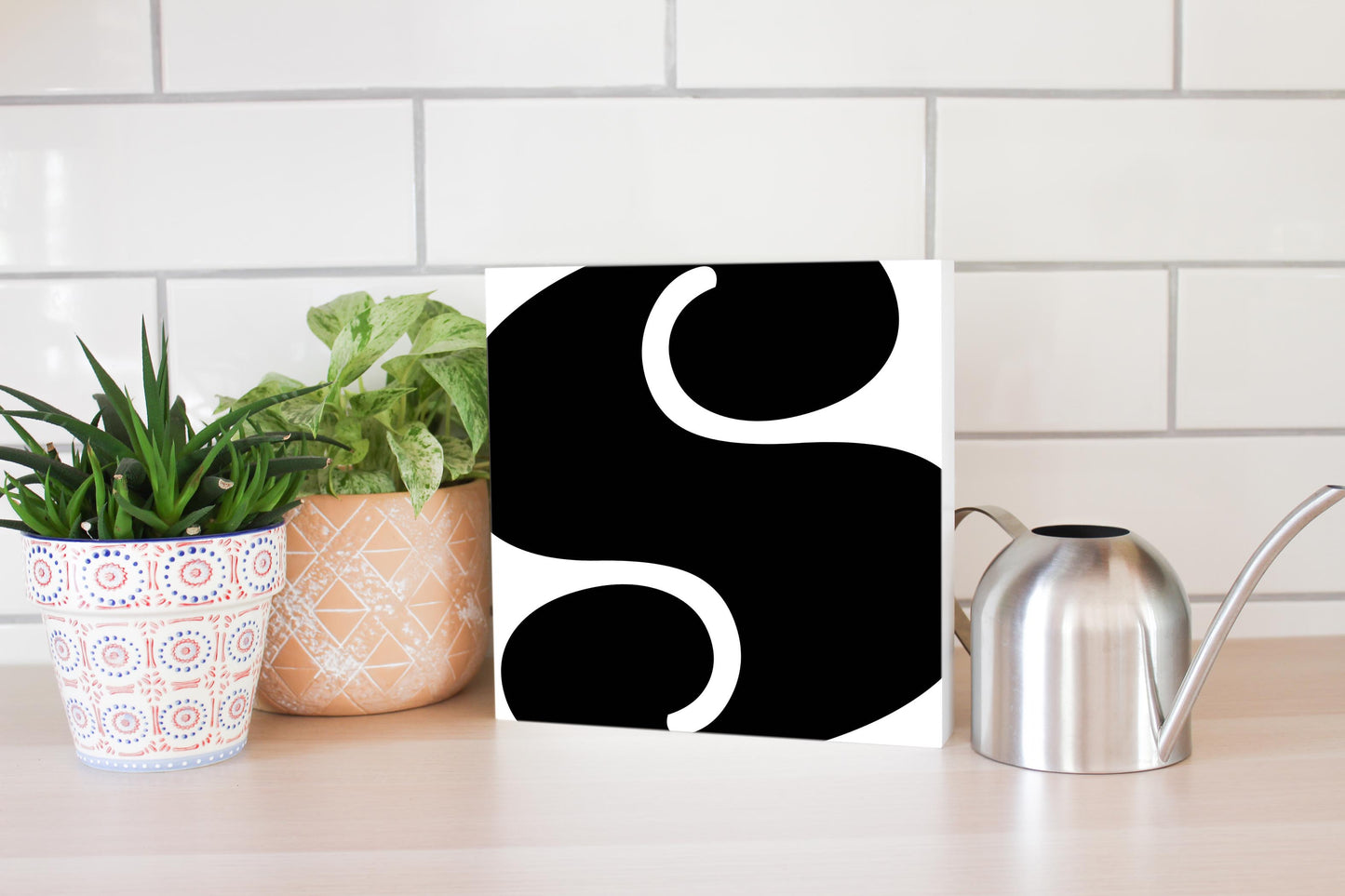 Fun Chunky Monogram S | Wood Block | Eaches | Min 2