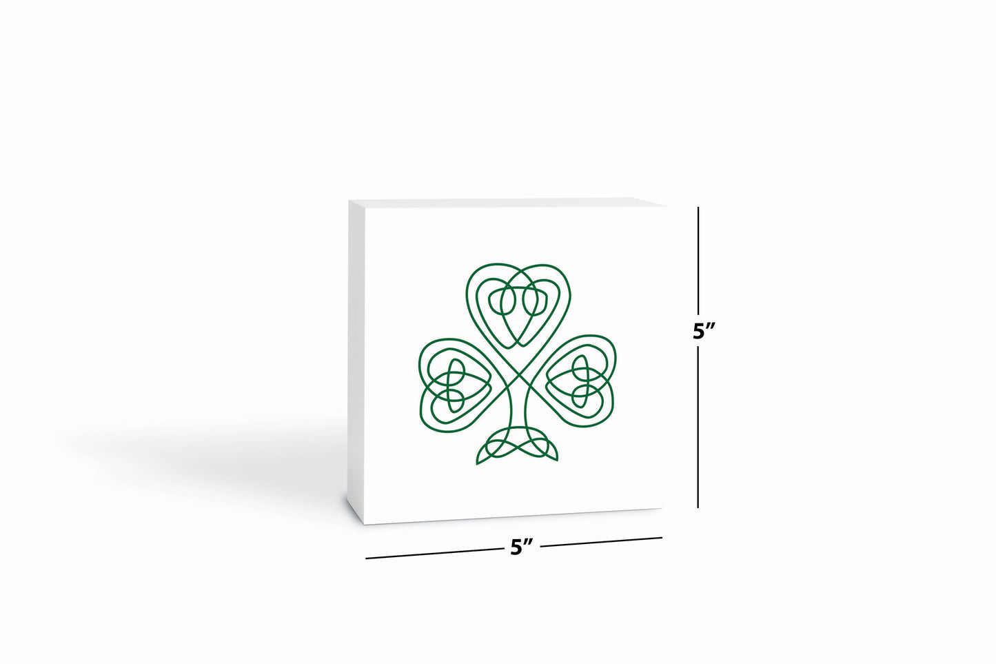 White Green Shamrock | Wood Block | Eaches | Min 4