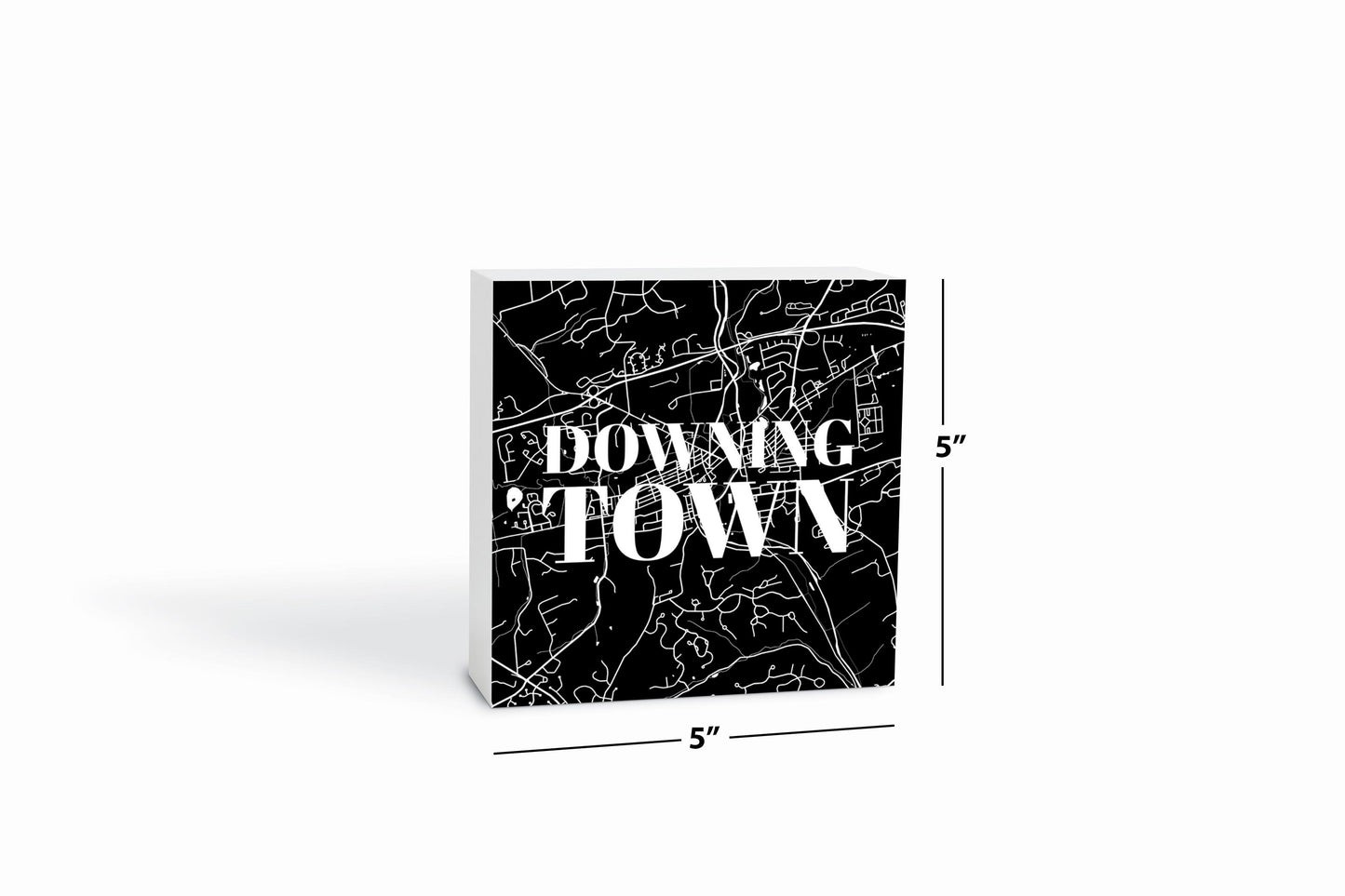 Minimalistic B&W Pennsylvania Downingtown Map | Wood Block | Eaches | Min 4