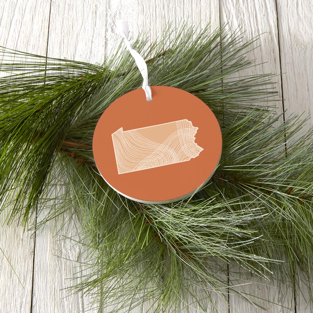 Modern Minimalist Pennsylvania State Lines Light| Wood Ornament | Eaches | Min 6