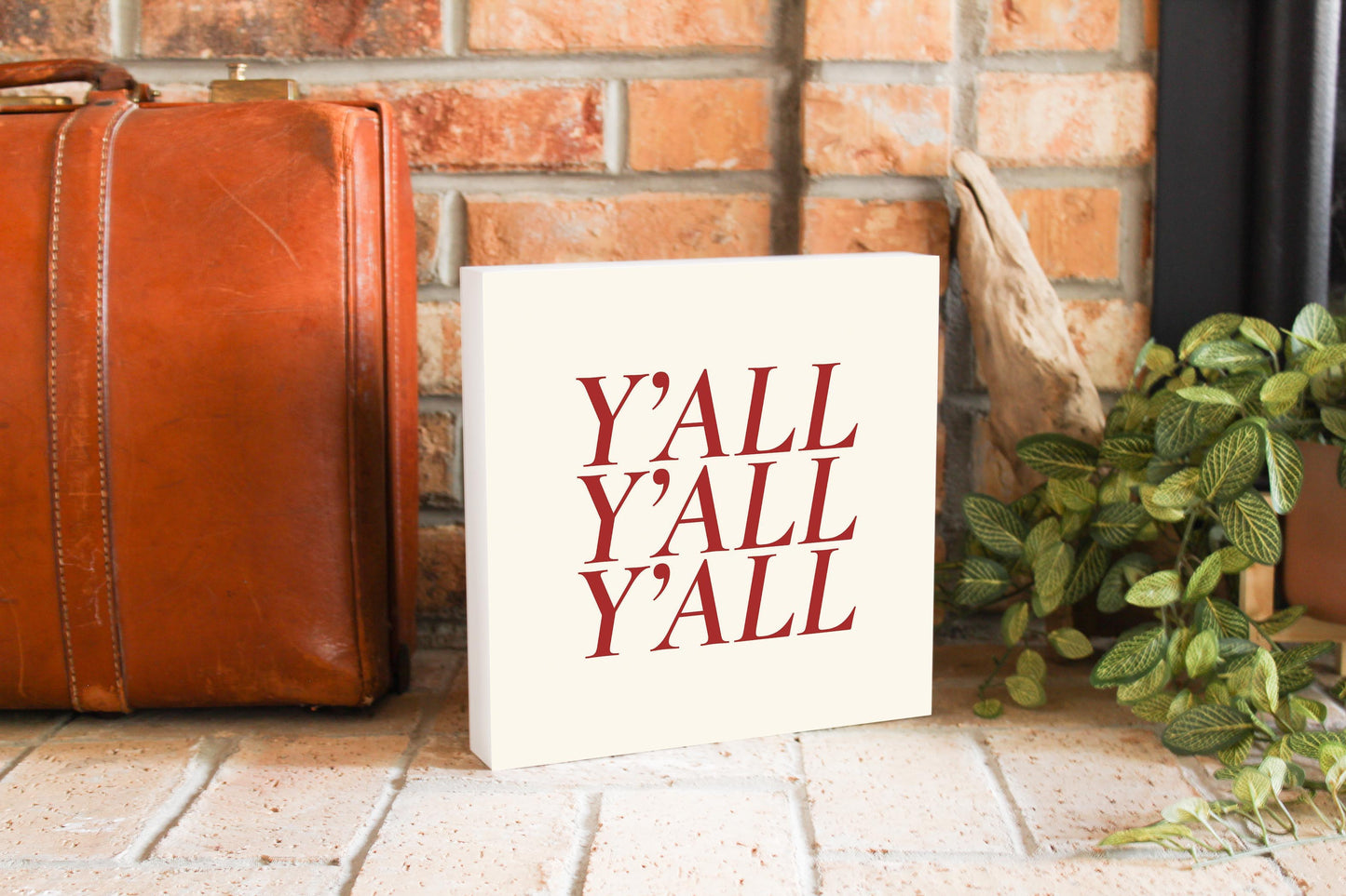 Modern Minimalist Texas Colors Yall | Wood Block | Eaches | Min 2
