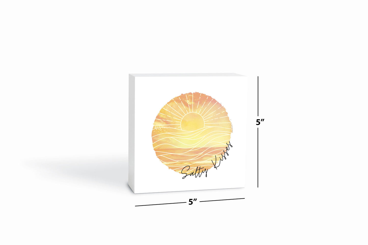 Salty Kisses Orange Art| Wood Block | Eaches | Min 4