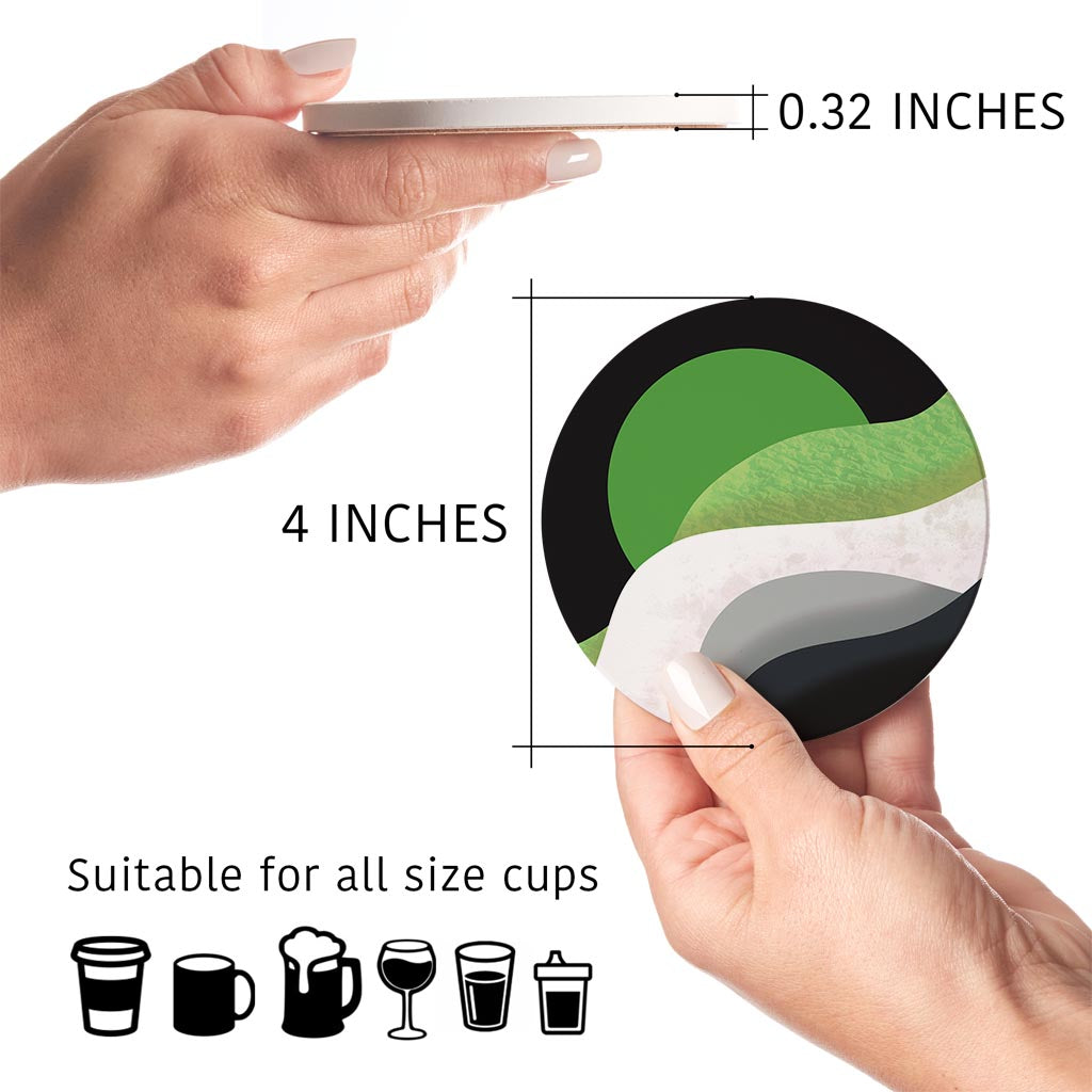 Aromantic Pride Moon Waves| Absorbent Coasters | Set of 4 | Min 2