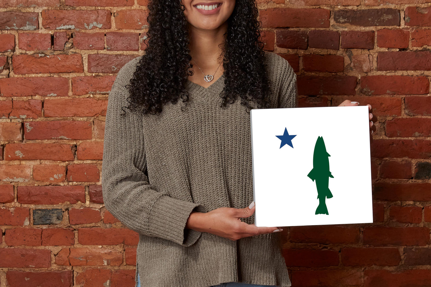 New England Star And Trout | Wood Block | Eaches | Min 2