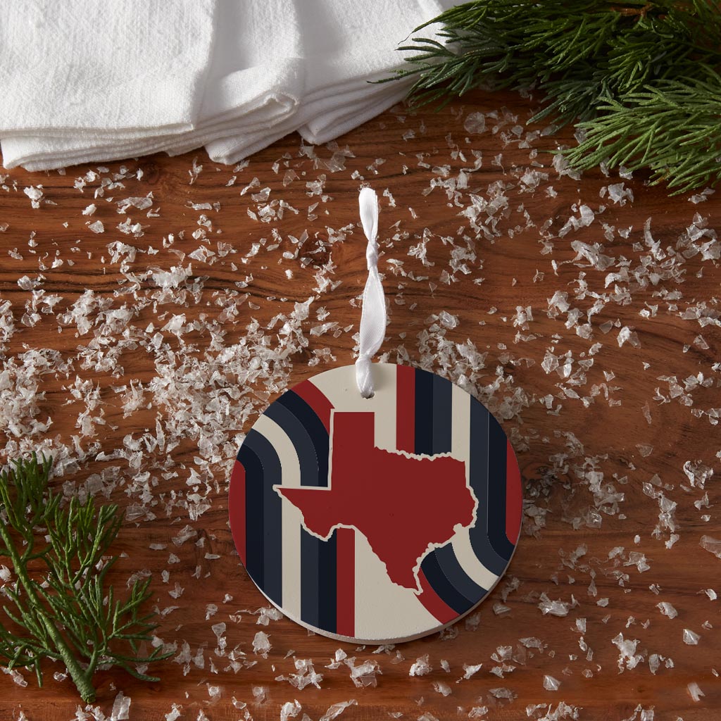 Modern Minimalist Texas Colors Retro Shape | Wood Ornament | Eaches | Min 6