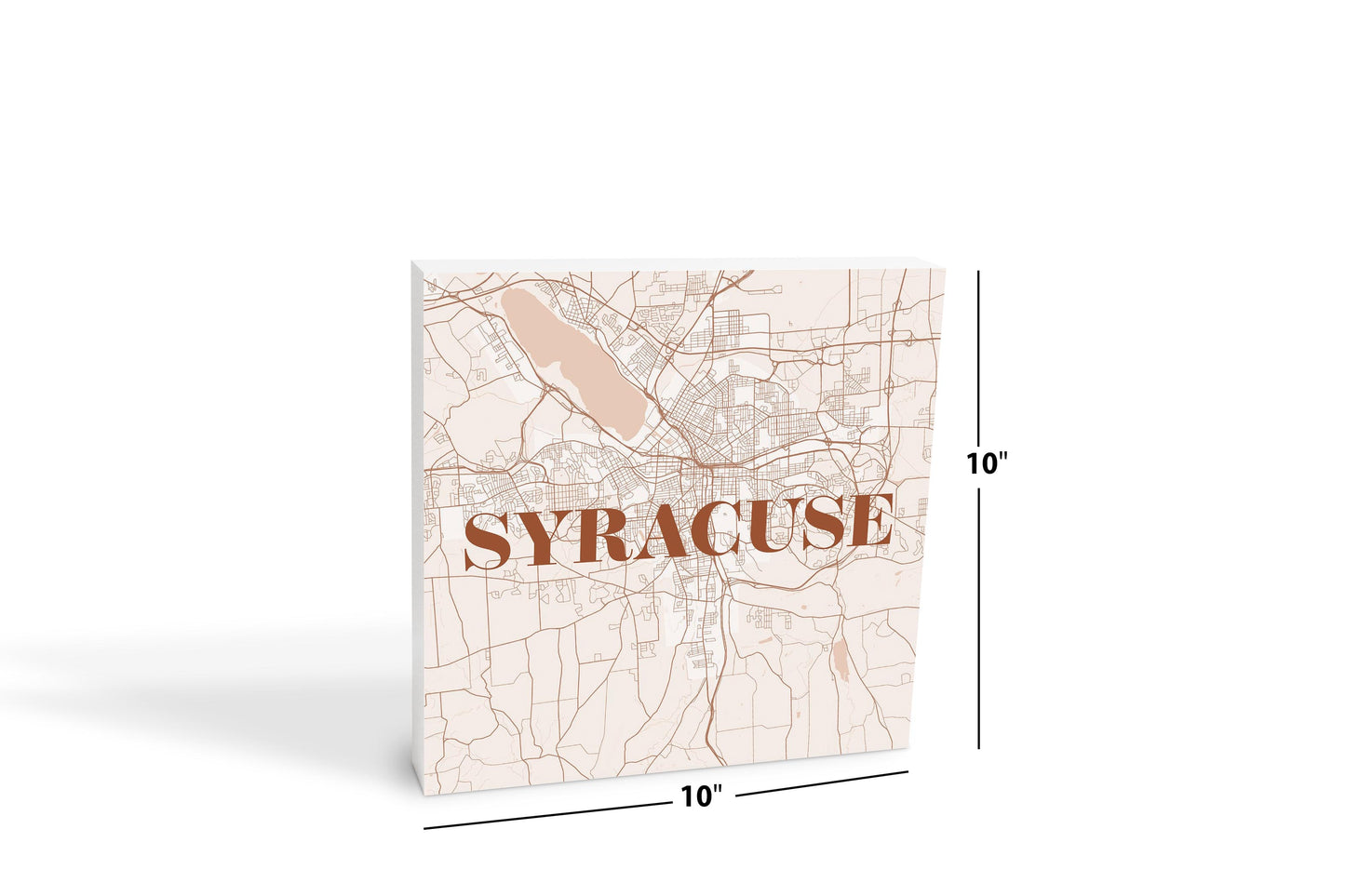 Modern Minimalist New York Syracuse Map | Wood Block | Eaches | Min 2