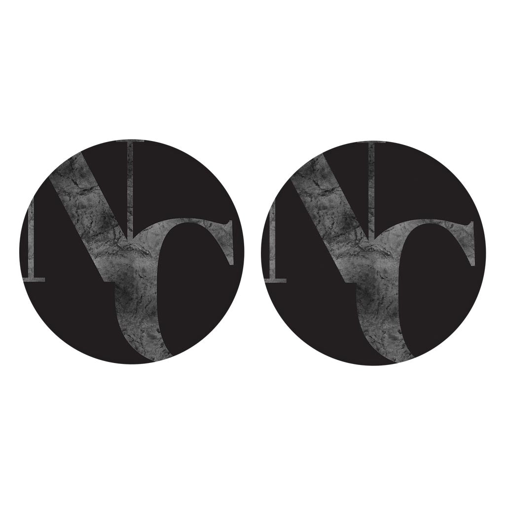 Minimalistic B&W North Carolina Black Initials| Absorbent Car Coasters | Set of 2 | Min 4