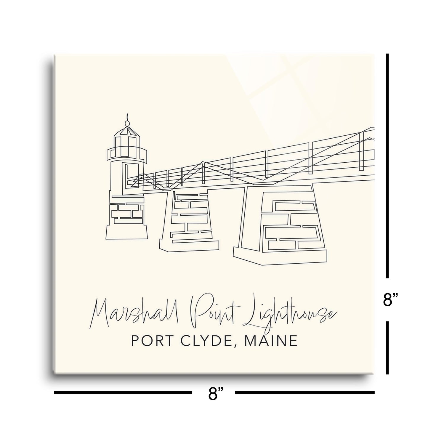 Cream Marshall Point Lighthouse | Hi-Def Glass Art | Eaches | Min 2