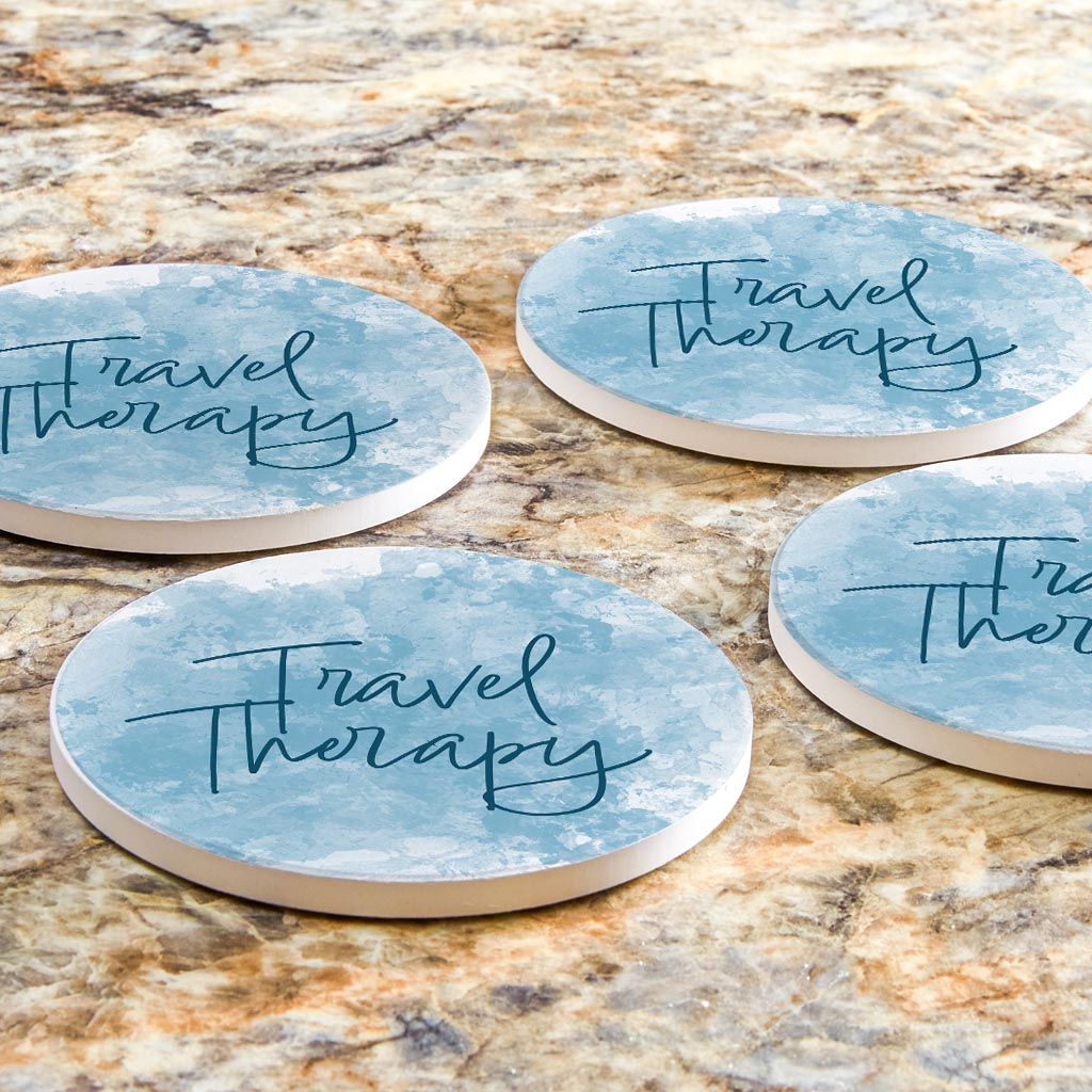 Travel Therapy Water Color | Absorbent Coasters | Set of 4 | Min 2