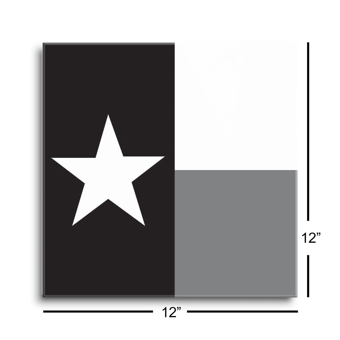 Minimalistic B&W Texas State Flag | Hi-Def Glass Art | Eaches | Min 1