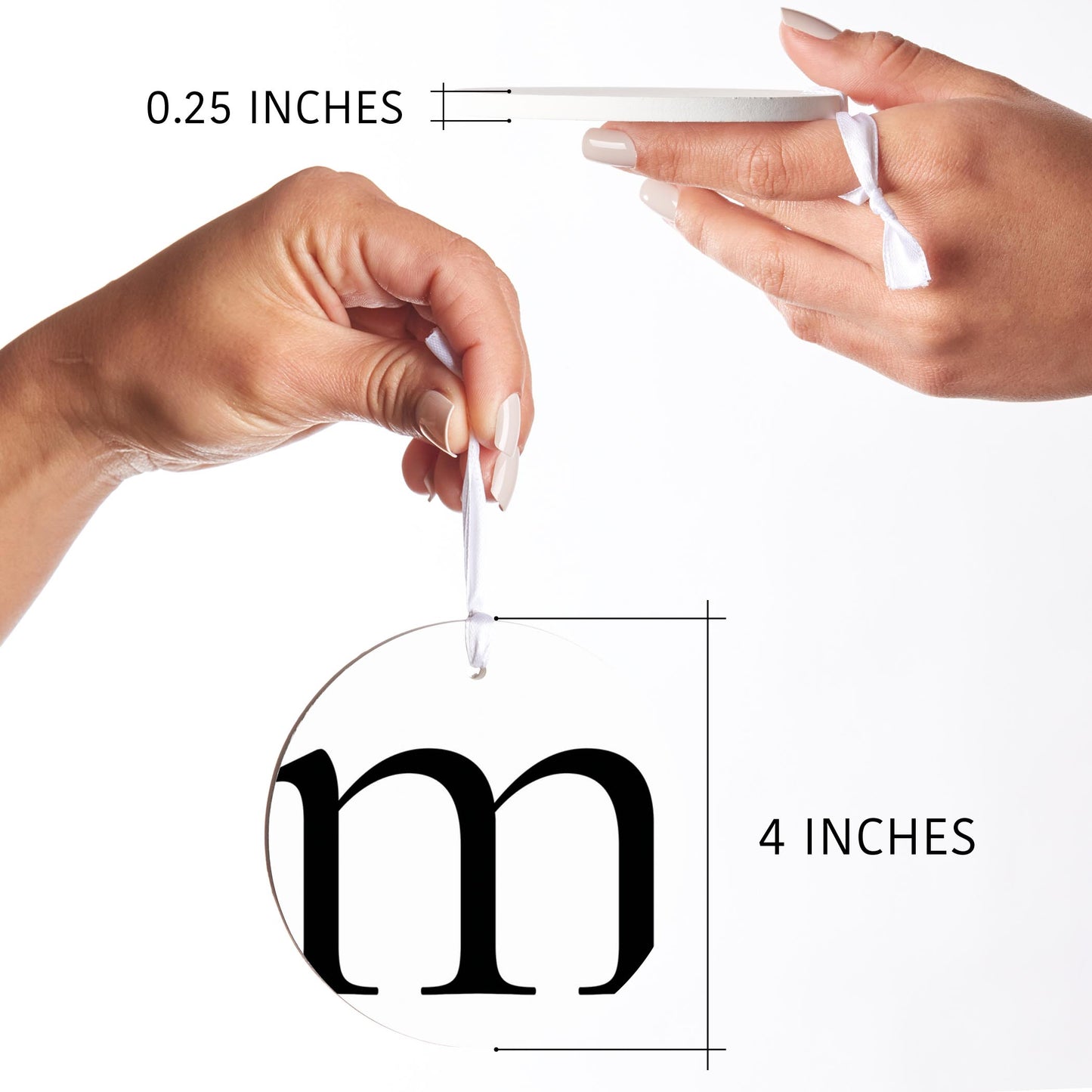 Minimalist Monogram M| Wood Ornament | Eaches | Min 6