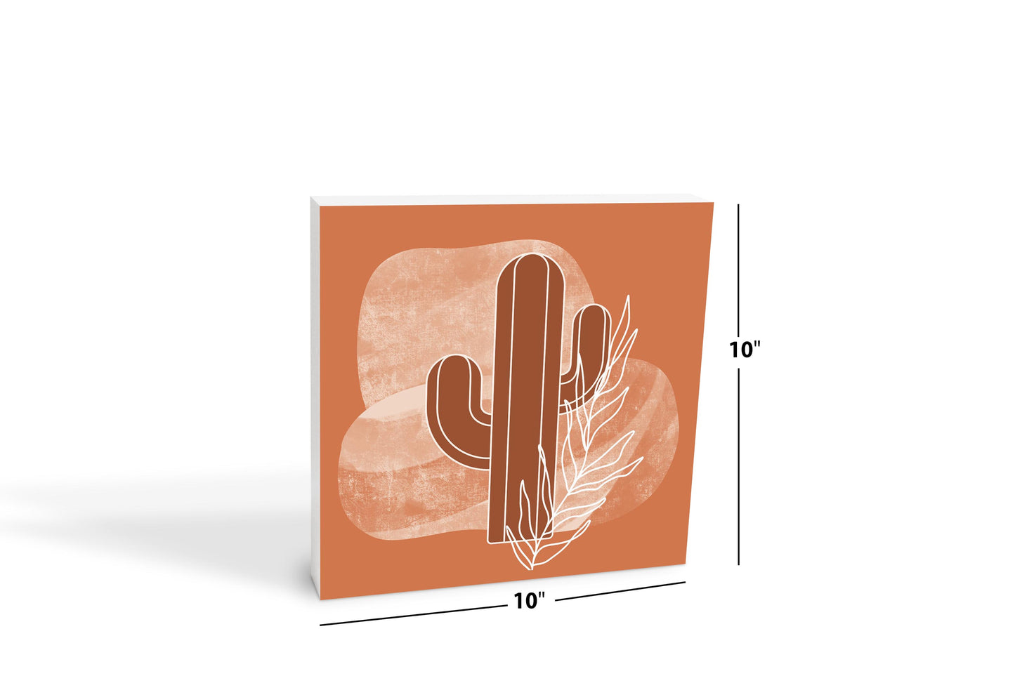 Modern Minimalist Texas Cactus | Wood Block | Eaches | Min 2