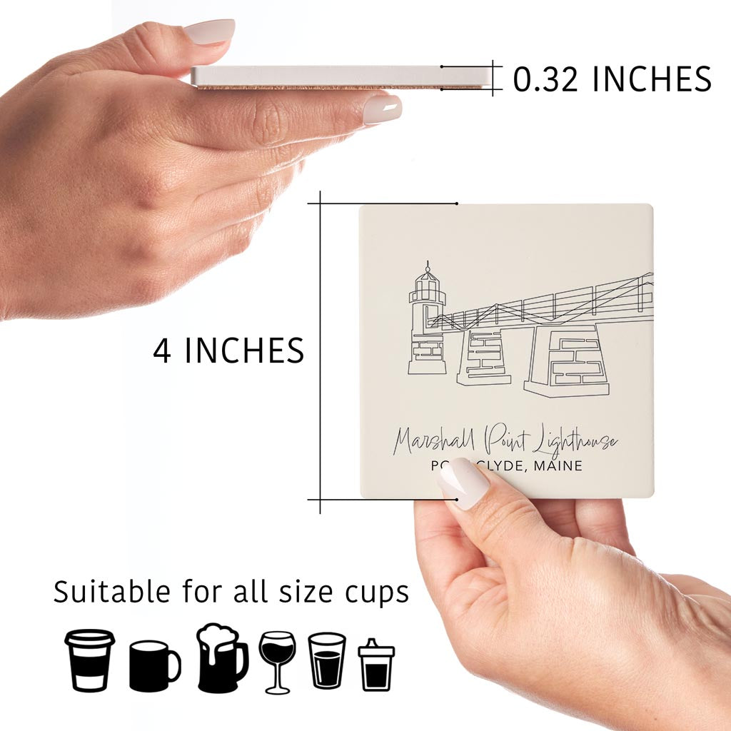 Marshall Point Lighthouse | Absorbent Coasters | Set of 4 | Min 2