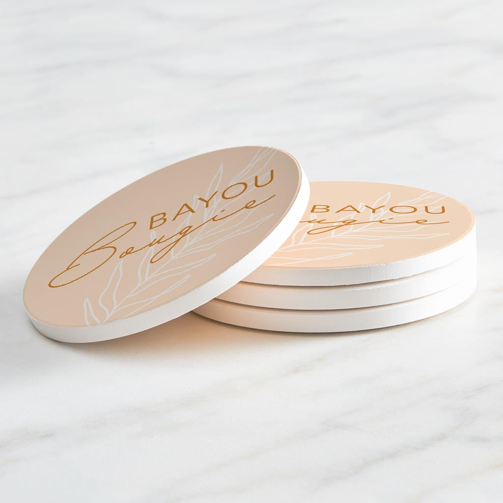 Modern Minimalist Louisiana Bayou Bougie | Absorbent Coasters | Set of 4 | Min 2