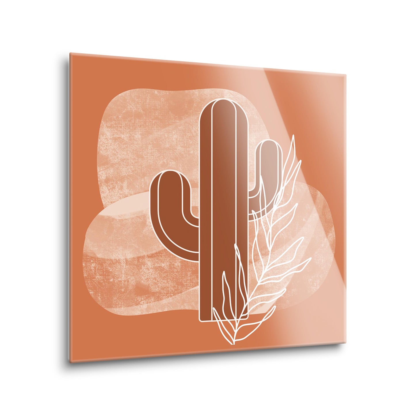 Modern Minimalist Texas Cactus | Hi-Def Glass Art | Eaches | Min 2
